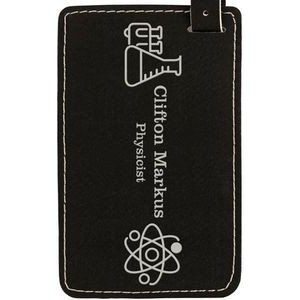 Luggage ID Tag - Black, Leatherette