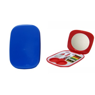 Compact Sewing Kit - w/Mirror - Blue