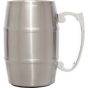Barrel Mug - Stainless Steel (Silver) - 17 oz.