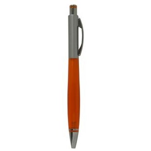 Ball Point Pen, Silver/Orange - Pad Printed