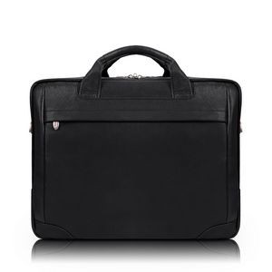 BRONZEVILLE | 15" Black Leather Large Laptop Briefcase | McKleinUSA