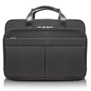 WALTON | 17" Black Nylon Expandable Double-Compartment Laptop Briefcase | McKleinUSA