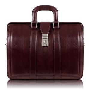 MORGAN | 17" Burgundy Leather Litigator Laptop Briefcase | McKleinUSA