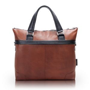 EASTWARD | 15" Brown Leather Two-Tone Laptop & Tablet Briefcase | McKleinUSA