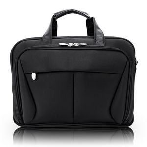PEARSON | 17" Black Nylon Expandable Double-Compartment Laptop Briefcase | McKleinUSA