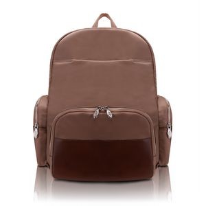 CUMBERLAND | 17" Khaki Nylon Dual-Compartment Laptop Backpack | McKleinUSA