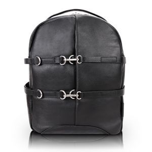 OAKLAND | 15" Black Leather Business Casual Laptop & Tablet Backpack | McKleinUSA