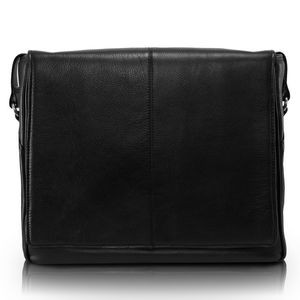 SAN FRANCESCO | 13" Black Leather Laptop Messenger Bag | Siamod