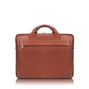 MONTCLARE | 13" Brown Leather Laptop Briefcase | McKleinUSA