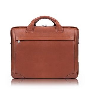 BRONZEVILLE | 15" Brown Leather Large Laptop Briefcase | McKleinUSA