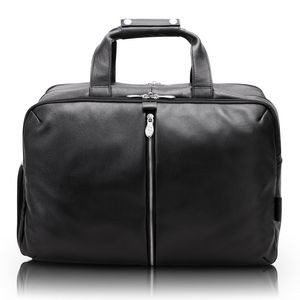 AVONDALE | Black Leather Triple-Compartment Carry-All Travel & Laptop Duffel | McKleinUSA