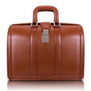 MORGAN | 17" Brown Leather Litigator Laptop Briefcase | McKleinUSA
