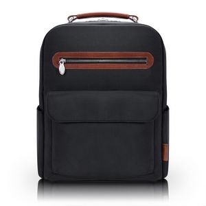 LOGAN | 17" Black Nylon Two-Tone Dual-Compartment Laptop & Tablet Backpack | McKleinUSA