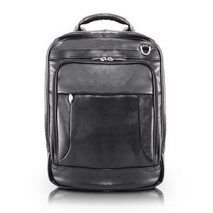 LINCOLN PARK | 15" Black Leather 3-Way Laptop Backpack Briefcase | McKleinUSA