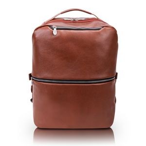 EAST SIDE | 17" Brown Leather Convertible Laptop & Tablet Backpack & Cross-Body | McKleinUSA