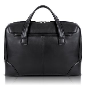 HARPSWELL | 17" Black Leather Dual-Compartment Laptop Briefcase | McKleinUSA