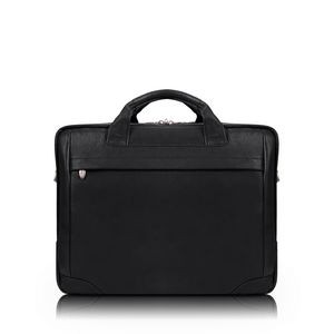 MONTCLARE | 13" Black Leather Laptop Briefcase | McKleinUSA