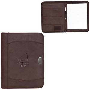 Brown Zippered Notebook Portfolio