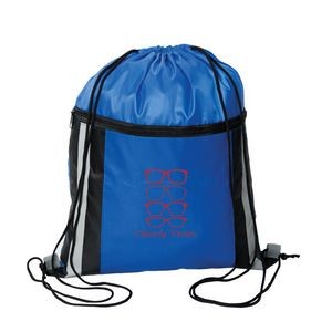 Cinch Dazzler Reflective Drawstring Backpack with Zipper