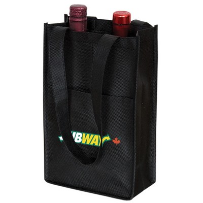 Non Woven Two Bottle Wine Tote Bag