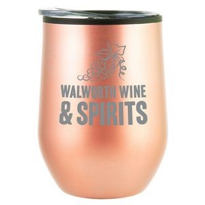 12 oz Bay Mist Stainless Wine Tumbler with Lid