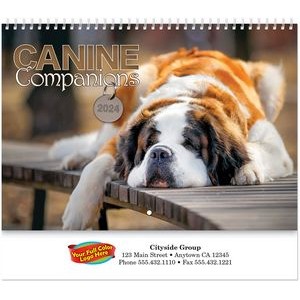Full Colour Canine Companions Spiral Wall Calendar