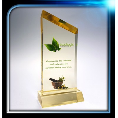 Executive Series Gold Slanted Top Award w/Base (3"x7"x3/4")