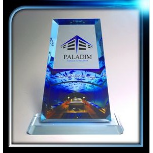 Executive Series Blue Trapezoid Award w/Base (5