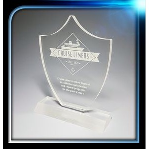 Frosted Series Acrylic Shield Award w/Base (4"x5"x3/8")