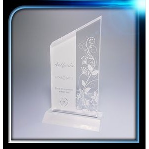 Frosted Series Acrylic Slanted Top Award w/Base (3"x5 3/4"x3/8")