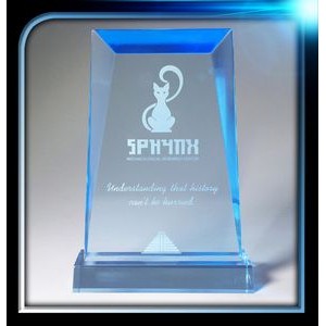 Executive Series Blue Tapered Rectangle Award w/ Base (5"x7"x3/4")