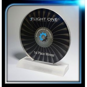 Frosted Series Acrylic Round Award w/Base (5" Diameter x 3/4")
