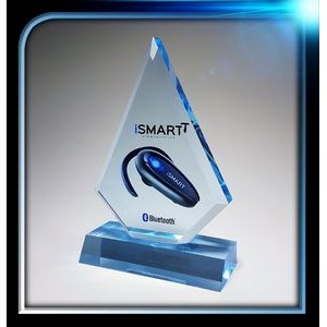 Executive Series Blue Arrowhead Award w/Base (4 1/2"x6"x3/4")