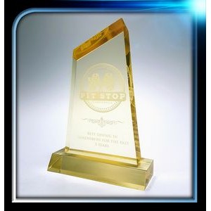 Executive Series Gold Angled Top Award w/Base (4"x6 1/2" x 3/4")