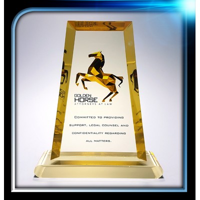 Executive Series Gold Trapezoid Award w/Base (5"x7"x3/4")