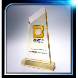 Executive Series Gold Angled Top Award w/Base (4 1/2"x8 1/4" x 3/4")