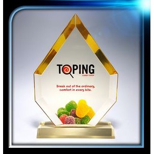 Executive Series Gold Teardrop Jewel Award w/Base (7