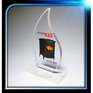 Frosted Series Acrylic Flame Award w/Base (3 1/4"x6"x3/8")