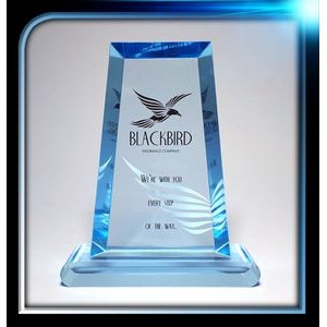 Executive Series Blue Trapezoid Award w/Base (4