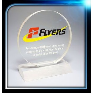 Frosted Series Acrylic Round Award w/Base (4" Diameter x 3/8")