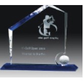 Crystal Series Crystal Golf Ball w/Rectangular Base Award