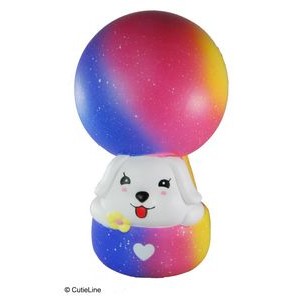 CutieLine Slow Rising Scented Pink & Blue Dog in Balloon Squishy