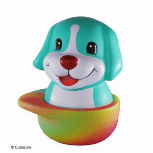 CutieLine Slow Rising Scented Teal Dog In A Hat Squishy