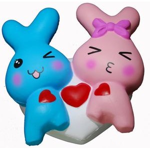 Slow Rising Scented Bunny Lover w/Heart Squishy
