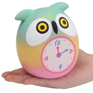 Slow Rising Scented Squishy Owl Clock-Pink/Green