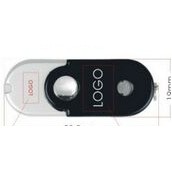 Rounded Edge Swivel Middle USB Drive w/Key Ring