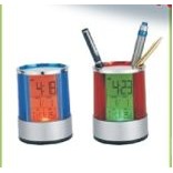 Cylindrical Pen Holder & Digital Clock