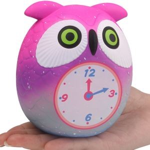 Slow Rising Scented Squishy Owl Clock-Rainbow