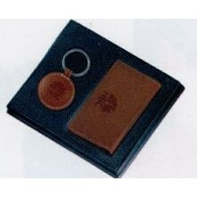 Leather Key Chain w/ Business Card Case