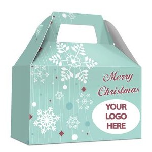 Holiday Gift Box - Free Full Color Logo Drop, Changeable Salutation, Gable Style (Snowflake)